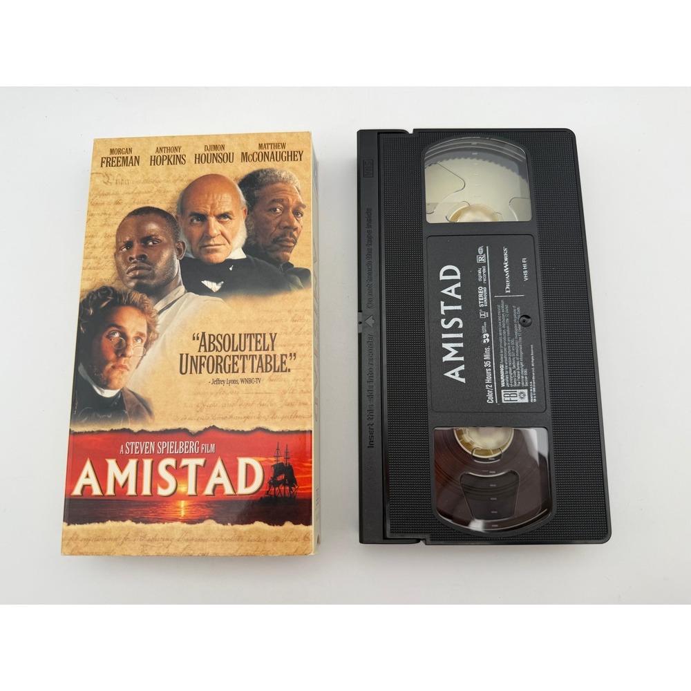Amistad VHS 1998 Steven Spielberg Morgan Freeman Anthony Hopkins DreamWorks